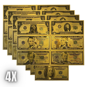 24K Gold Foil 7 piece USA Money Set