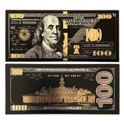 Black Gold Plated 10 Piece 100 Dollar Bill Benjamins