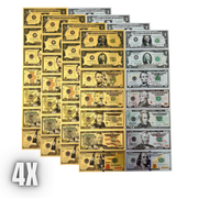 24K Gold and Silver Foil 14 piece USA Money Combo Set