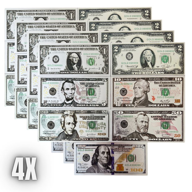 Silver Foil 7 piece USA Money Set